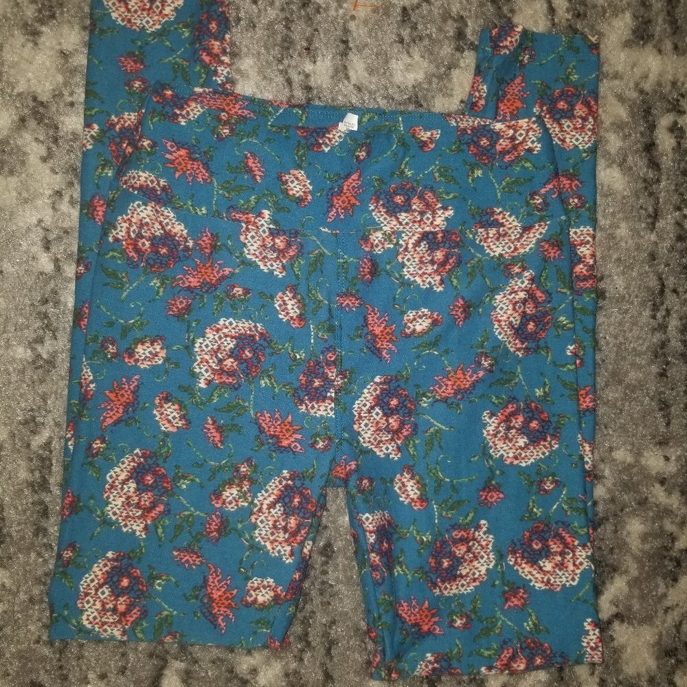 Lularoe Pixel Roses Leggings Like New
